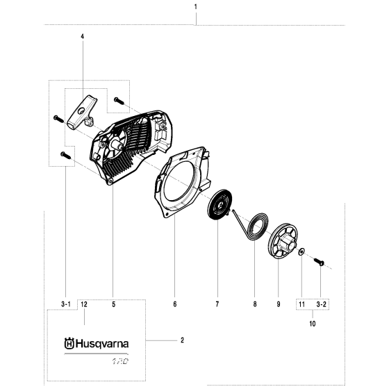 Starter Assembly for Husqvarna 120 Chainsaw