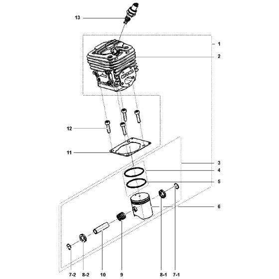 Cylinder Assembly for Husqvarna 120 Chainsaw