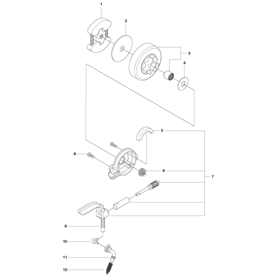 Clutch & Oil Pump Assembly for Husqvarna 120 Mark II Chainsaws