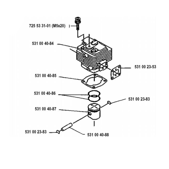 Cylinder Piston  for Husqvarna 120 LC Trimmer/ Edgers