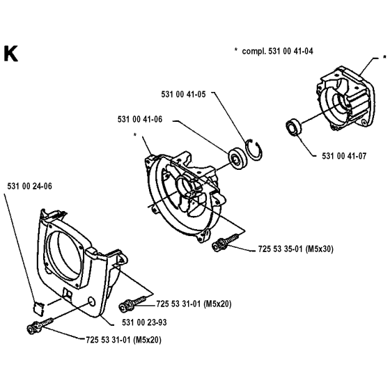 Crankcase for Husqvarna 120R Brushcutters