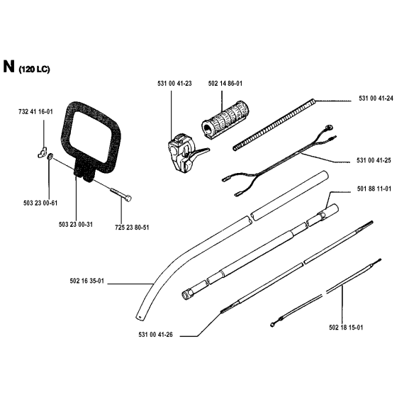 Shaft & Handle for Husqvarna 120R Brushcutters