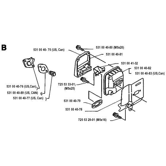 Muffler for Husqvarna 120R Brushcutters