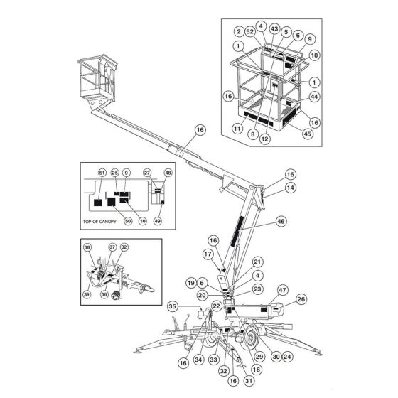 Label Locations TM34T Assembly