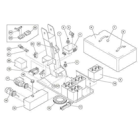 Power Tray Assembly for Niftylift 120T