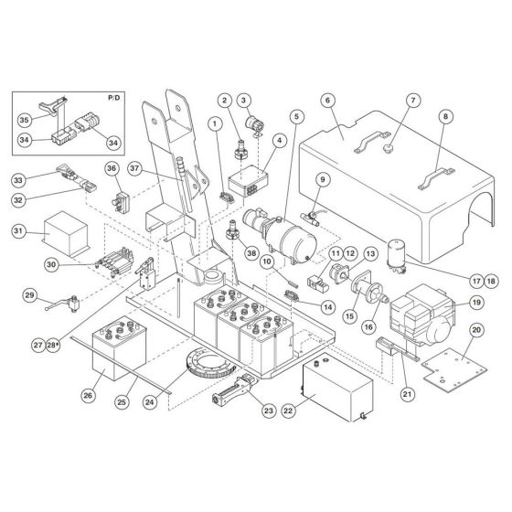 Power Tray Assembly for Niftylift 120T