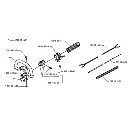 Hanlde & Controls  for Husqvarna 122L Trimmer/ Edgers