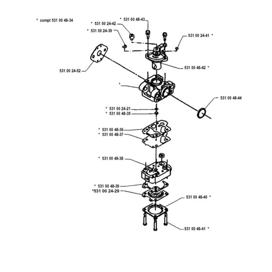 Carburetor Details  for Husqvarna 122L Trimmer/ Edgers