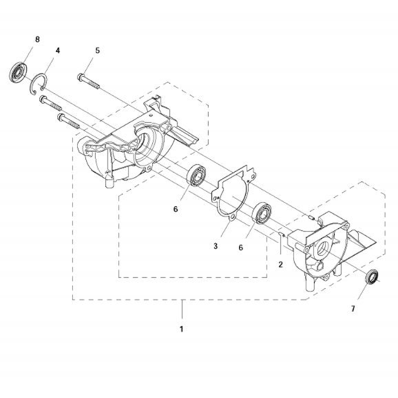 Crankcase  for Husqvarna 122LD Trimmer/ Edgers