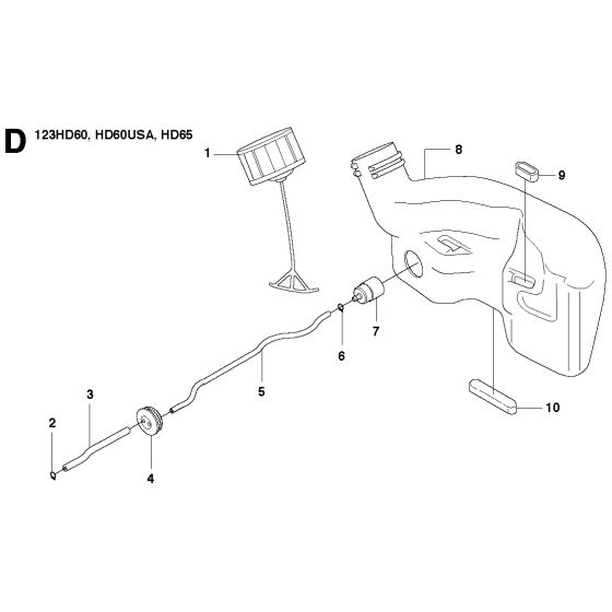 Fuel Tank Assembly for Husqvarna 123 HD60 Hedge Trimmers