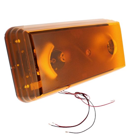 Amber Rotating Beacon Light Bar with 2 Bolt Fixing - 12/24V - 0-443-00