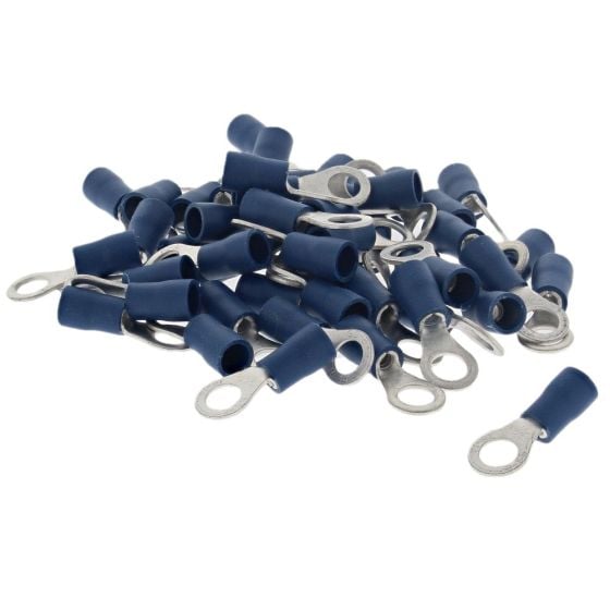 Blue Pre-Insulated Ring Terminals - 5.30mm (Pack of 50) - 0-001-06