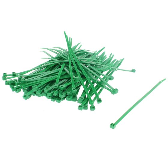 Green High Grade Cable Ties 4.8mm x 200mm, 100 Pack