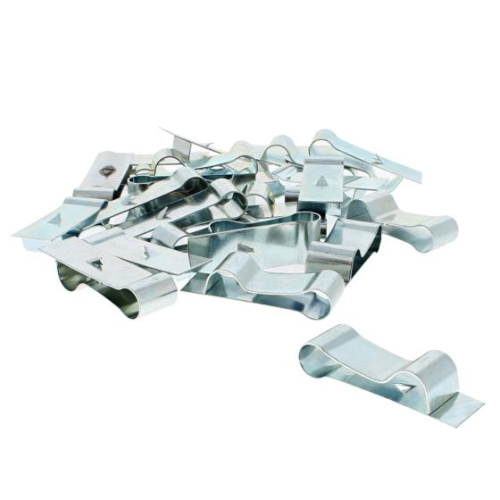 Zinc Plated Spring Steel Chassis Clips - 40 x 12.7mm (Pack of 25) - 0-004-79