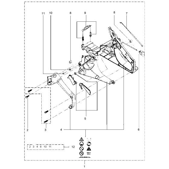 Rear Handle Assembly for Husqvarna 125 Chainsaw