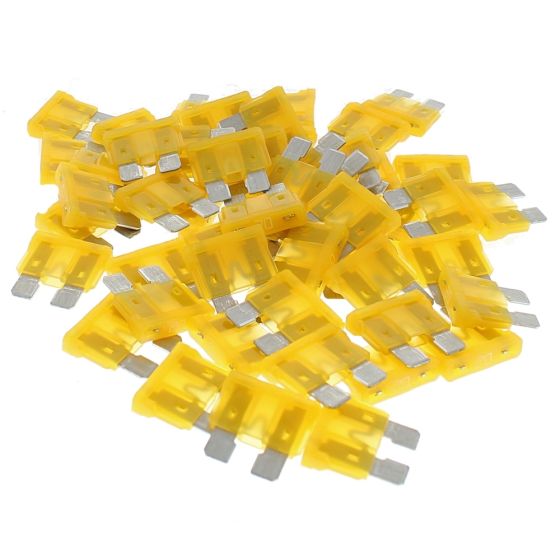 20 Amp Yellow Blade Type Fuse - Yellow (Pack of 50) - 0-375-70