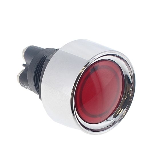 Momentary On Push Switch with Red LED Illumination - 12V - 0-485-05