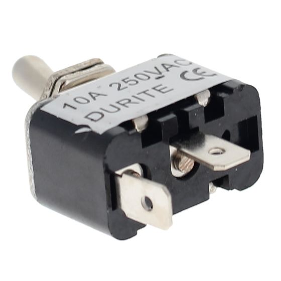 On/Off Toggle Switch with Nickel Plated Brass Lever, 10A at 28V - 0-603-00