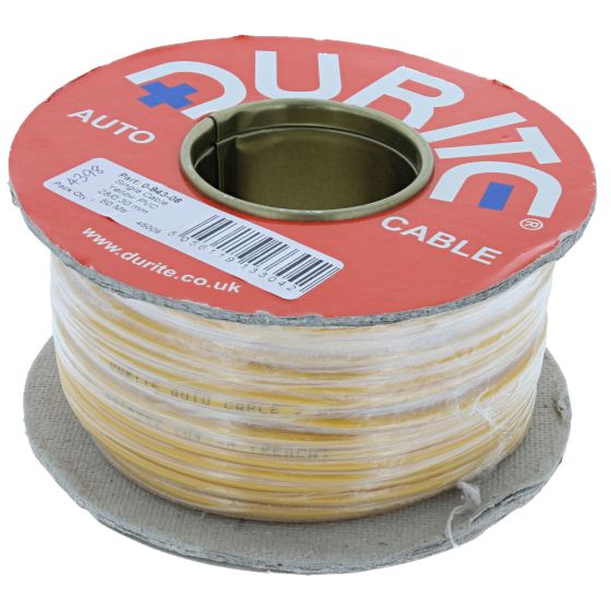 Yellow Single-Core PVC Auto Cable - 2mm x 50m - 0-943-08