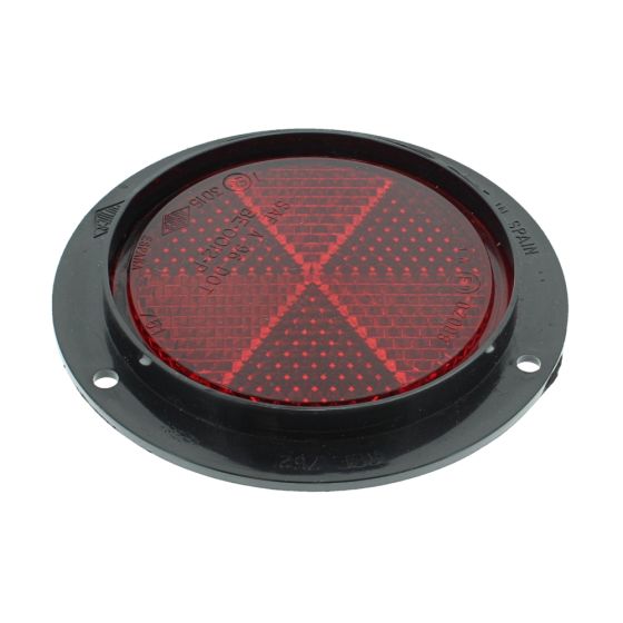 Red 70mm Round Three Hole Fixing Reflector - Each - 5-665-05