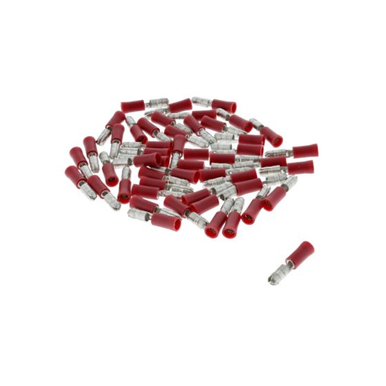 Red Pre-Insulated Bullet Terminals - 4.00mm (Pack of 50) - 0-001-36