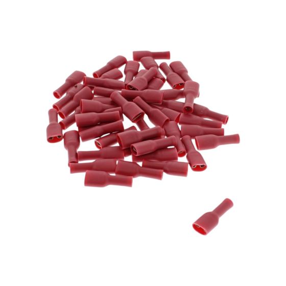 Red Pre-Insulated Push-On Terminals - 6.40mm (Pack of 50) - 0-001-41