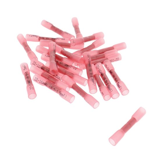 Red Heat-Shrink Butt Connector (Pack of 25) - 0-001-49