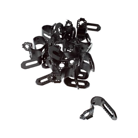 Black Nylon P Cable Clips for 6-9mm diameter cable (Pack of 25) - 0-002-92
