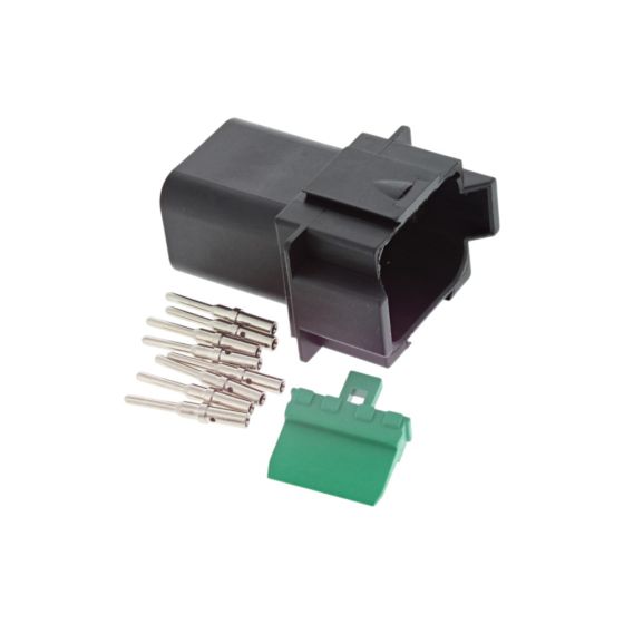 8 way Male Deutsch DT Series Connector (Terminals, Wedgelock & Housing) Kit - 0-011-38