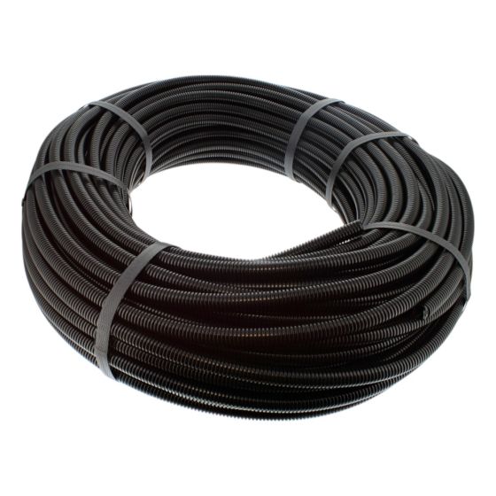 Black Nylon Heavy-Duty Convoluted Unsplit Tubing - 10NW x 50m - 0-330-10