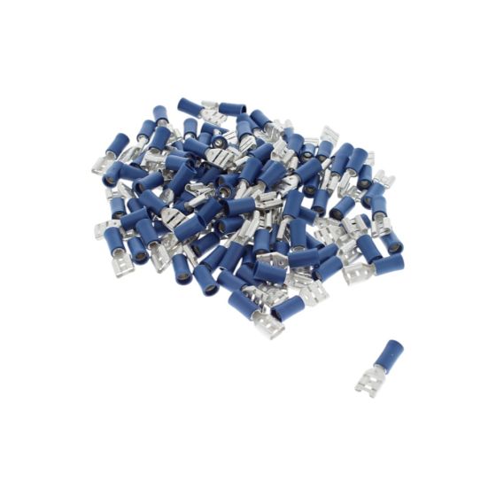 6.30mm Blue Pre-Insulated Push-On Terminals (Pack of 100) - 2-001-17