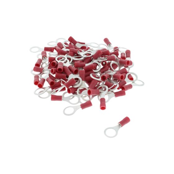 8.40mm Red Pre-Insulated Ring Terminals (Pack of 100) - 2-001-48