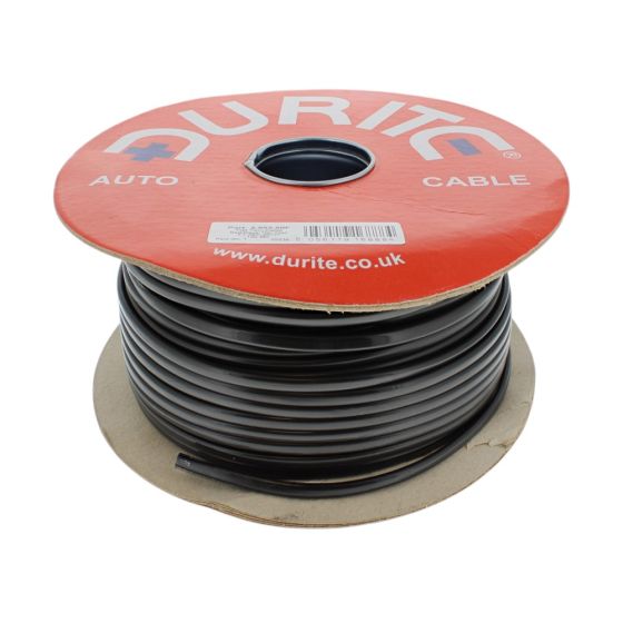 Red/Black Flat Twin-Core Thin-Wall PVC Auto Cable - 2 x 2mm x 30m - 3-953-50