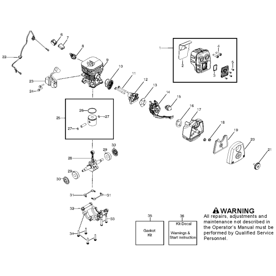 Engine Assembly For Husqvarna 125B Leaf Blowers