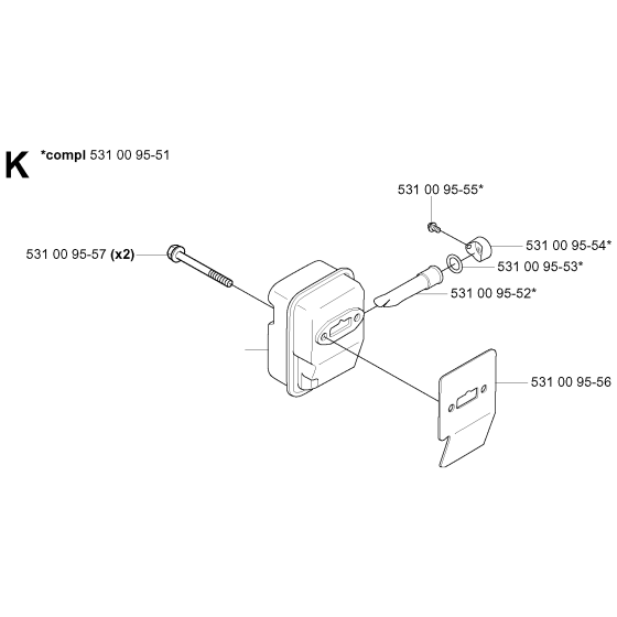 Muffler Assembly For Husqvarna 125BT Leaf Blowers