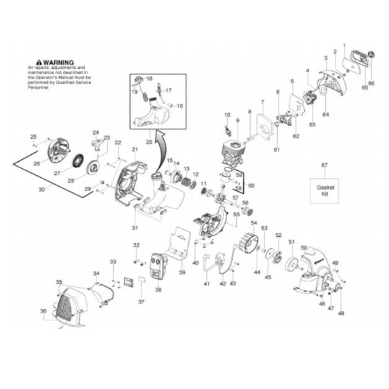 Engine  for Husqvarna 125 E Trimmer/ Edgers