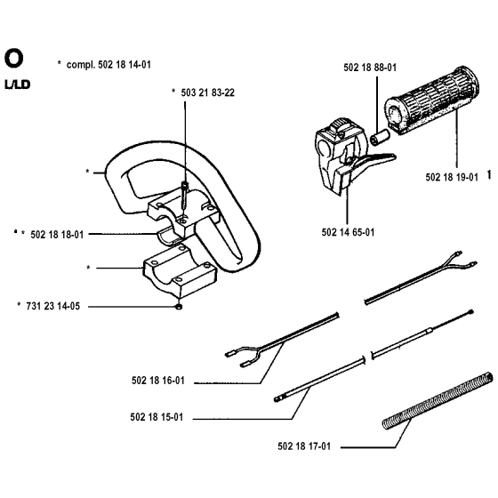 Handle & Controls for Husqvarna 125RD Brushcutters