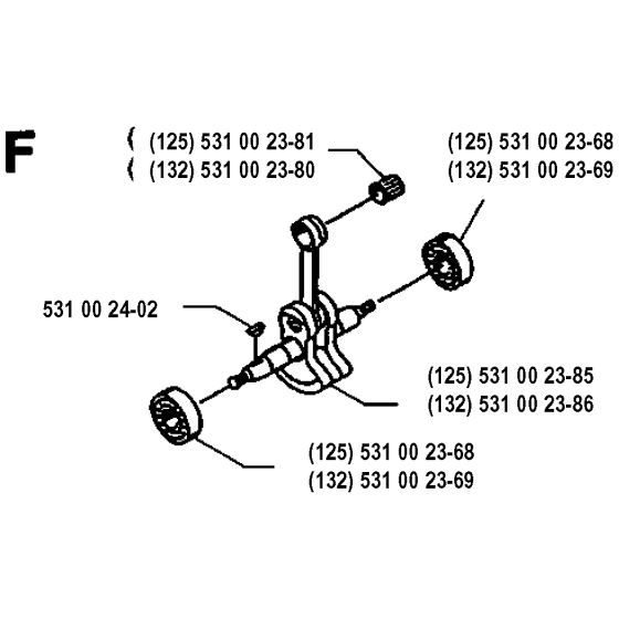 Crankshaft for Husqvarna 125RD Brushcutters