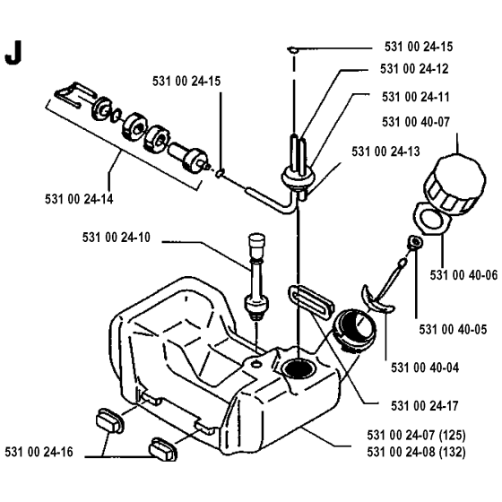 Fuel Tank for Husqvarna 125RD Brushcutters