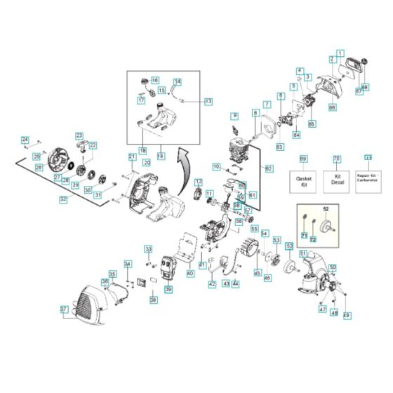 Engine Assembly for Husqvarna 128LX