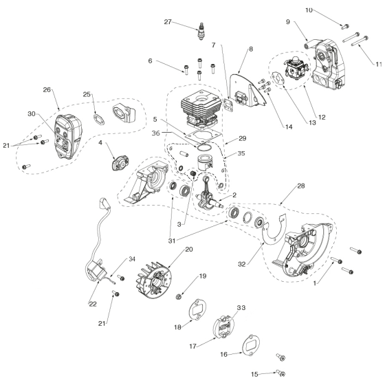 Engine for Husqvarna 129R Brushcutters