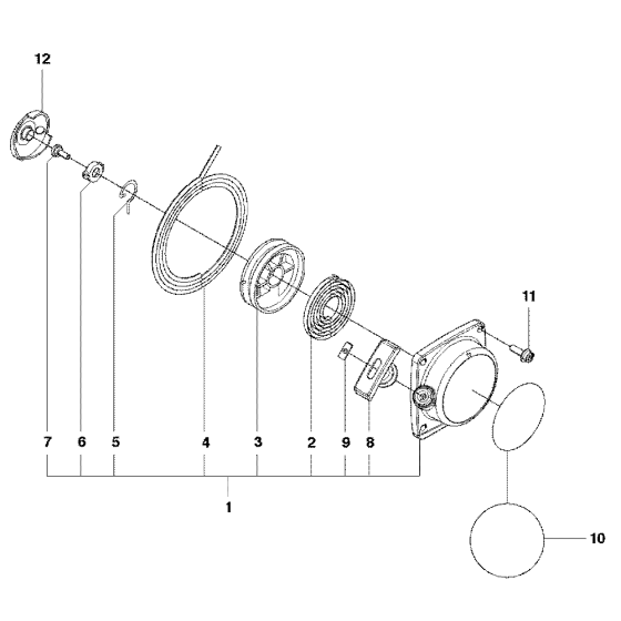 Starter Assembly For Husqvarna 130BT Leaf Blowers