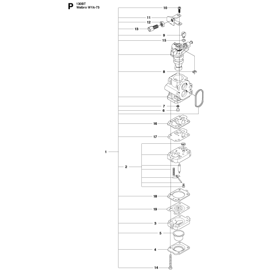 Carburetor Assembly For Husqvarna 130BT Leaf Blowers