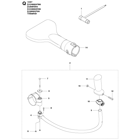 Accessories Assembly For Husqvarna 130BT Leaf Blowers