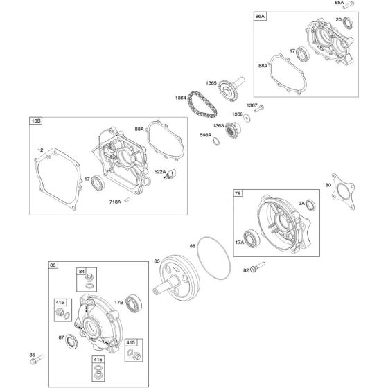 Gear Reduction Assembly for Briggs and Stratton Model No.130G32-0056-F1 Horizontal Shaft Engine