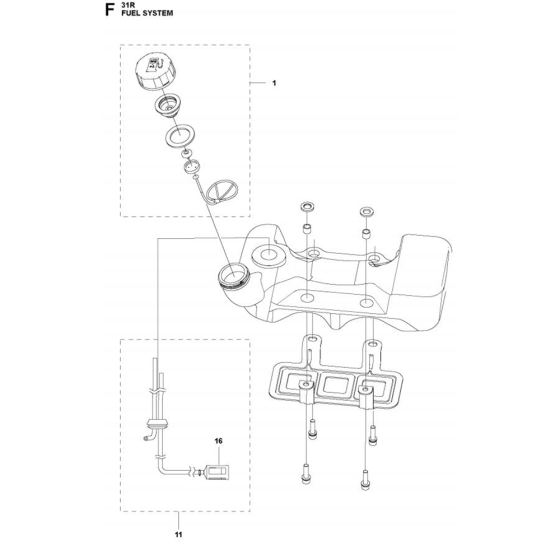 Fuel System  for Husqvarna 131 R Trimmer/ Edgers