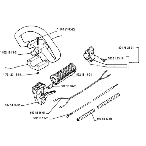 Handle & Controls-1 for Husqvarna 132 L Trimmer/ Edgers