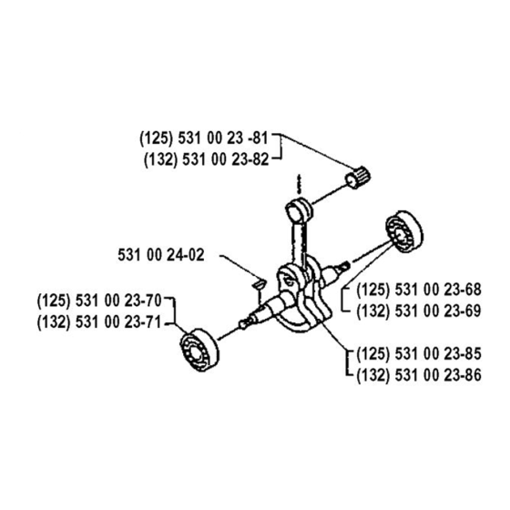 Crankshaft for Husqvarna 132 L Trimmer/ Edgers