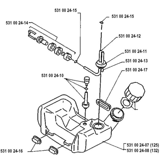 Fuel Tank for Husqvarna 132 L Trimmer/ Edgers