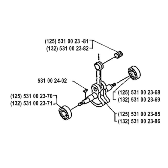 Crankshaft for Husqvarna 132 LD Trimmer/ Edgers